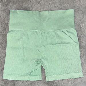 Colsie Mint Green Ribbed High-Waist Shorts